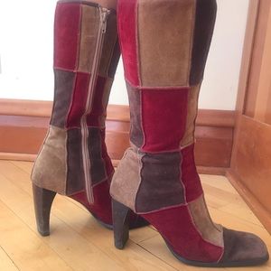 Vintage color block boots